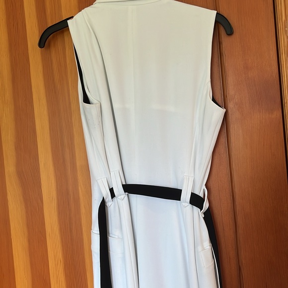 Calvin Klein Women's Belted Wrap Colorblocked Dress - Picture 9 of 10